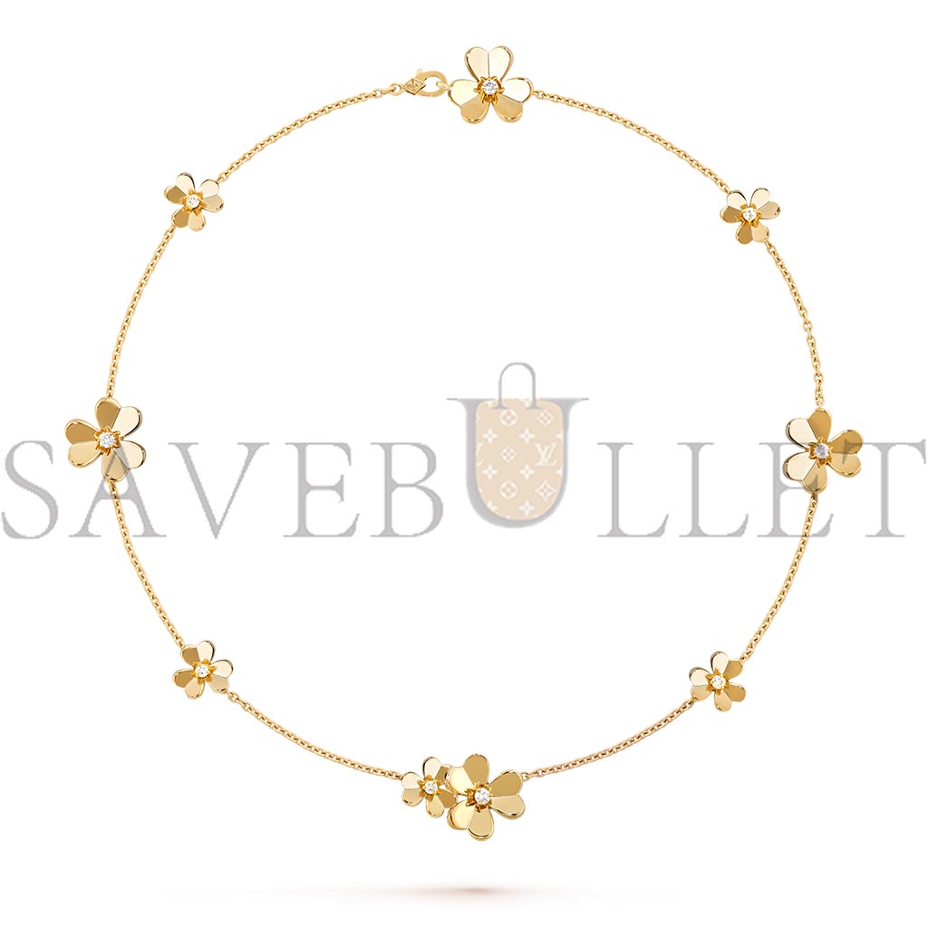 VAN CLEEF ARPELS FRIVOLE NECKLACE, 9 FLOWERS - YELLOW GOLD, DIAMOND  VCARD31500